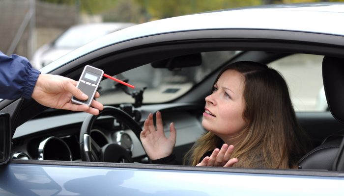 woman refusing breathalyzer test