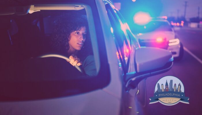 woman being pulled over for DUI in Philly